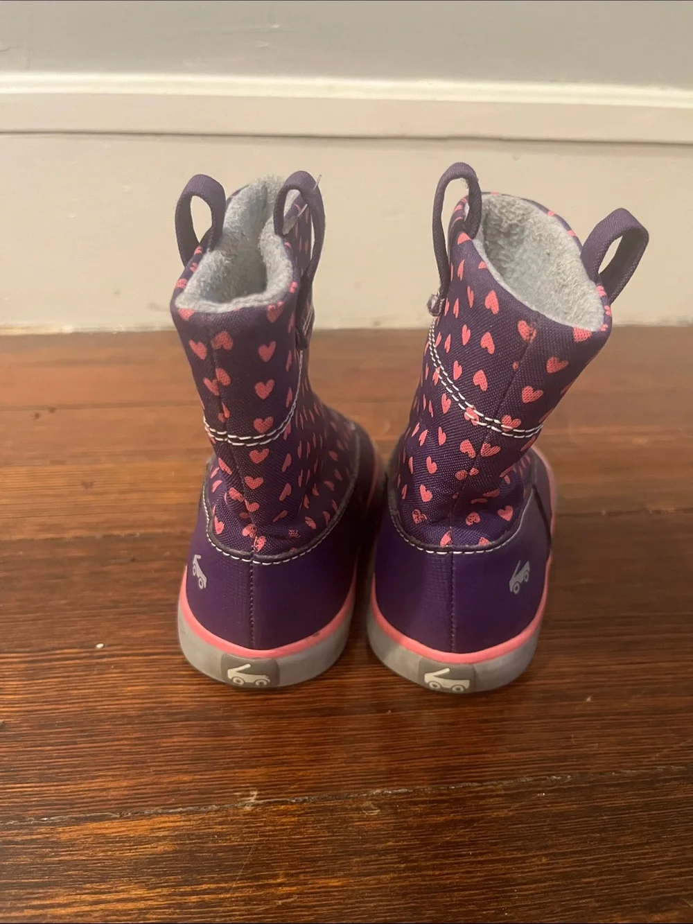See Kai Run Purple Waterproof Heart Rain Boots with Pink Accents